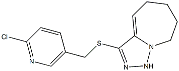 2-chloro-5-({5H,6H,7H,8H,9H-[1,2,4]triazolo[3,4-a]azepin-3-ylsulfanyl}methyl)pyridine Struktur