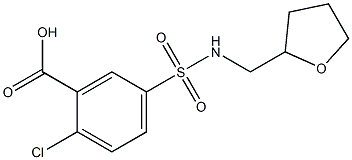 2-chloro-5-[(oxolan-2-ylmethyl)sulfamoyl]benzoic acid Struktur