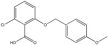 2-chloro-6-[(4-methoxyphenyl)methoxy]benzoic acid Struktur