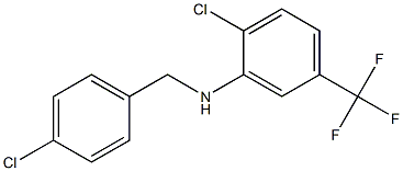 2-chloro-N-[(4-chlorophenyl)methyl]-5-(trifluoromethyl)aniline Struktur