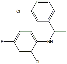 2-chloro-N-[1-(3-chlorophenyl)ethyl]-4-fluoroaniline Struktur