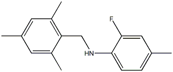 2-fluoro-4-methyl-N-[(2,4,6-trimethylphenyl)methyl]aniline Struktur