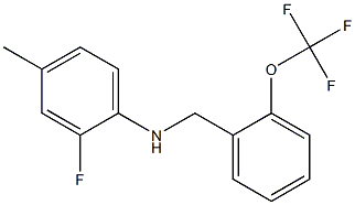 2-fluoro-4-methyl-N-{[2-(trifluoromethoxy)phenyl]methyl}aniline Struktur