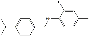 2-fluoro-4-methyl-N-{[4-(propan-2-yl)phenyl]methyl}aniline Struktur