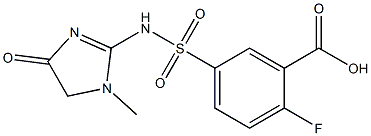 2-fluoro-5-[(1-methyl-4-oxo-4,5-dihydro-1H-imidazol-2-yl)sulfamoyl]benzoic acid Struktur