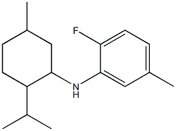 2-fluoro-5-methyl-N-[5-methyl-2-(propan-2-yl)cyclohexyl]aniline Struktur