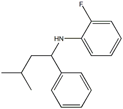 2-fluoro-N-(3-methyl-1-phenylbutyl)aniline Struktur