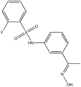 2-fluoro-N-{3-[1-(hydroxyimino)ethyl]phenyl}benzene-1-sulfonamide Struktur