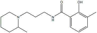 2-hydroxy-3-methyl-N-[3-(2-methylpiperidin-1-yl)propyl]benzamide Struktur