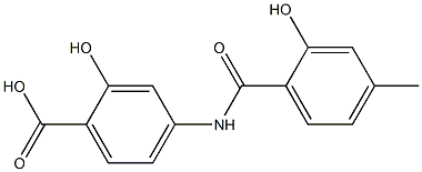 2-hydroxy-4-[(2-hydroxy-4-methylbenzene)amido]benzoic acid Struktur