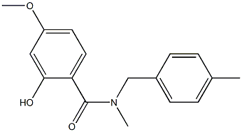 2-hydroxy-4-methoxy-N-methyl-N-[(4-methylphenyl)methyl]benzamide Struktur