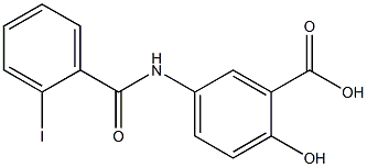 2-hydroxy-5-[(2-iodobenzoyl)amino]benzoic acid Struktur