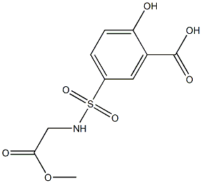 2-hydroxy-5-[(2-methoxy-2-oxoethyl)sulfamoyl]benzoic acid Struktur