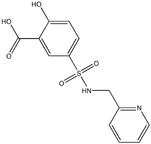 2-hydroxy-5-[(pyridin-2-ylmethyl)sulfamoyl]benzoic acid Struktur