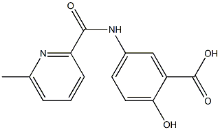 2-hydroxy-5-{[(6-methylpyridin-2-yl)carbonyl]amino}benzoic acid Struktur