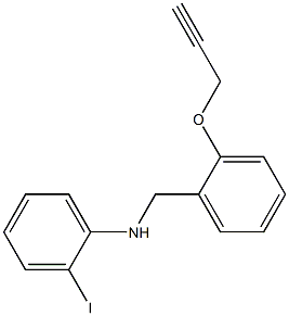 2-iodo-N-{[2-(prop-2-yn-1-yloxy)phenyl]methyl}aniline Struktur