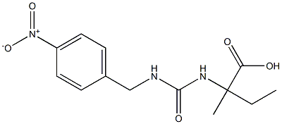 2-methyl-2-({[(4-nitrophenyl)methyl]carbamoyl}amino)butanoic acid Struktur