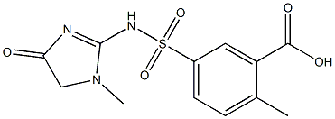 2-methyl-5-[(1-methyl-4-oxo-4,5-dihydro-1H-imidazol-2-yl)sulfamoyl]benzoic acid Struktur