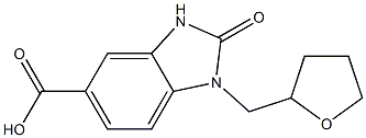 2-oxo-1-(oxolan-2-ylmethyl)-2,3-dihydro-1H-1,3-benzodiazole-5-carboxylic acid Struktur