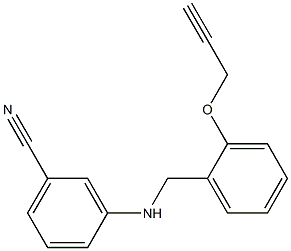 3-({[2-(prop-2-yn-1-yloxy)phenyl]methyl}amino)benzonitrile Struktur