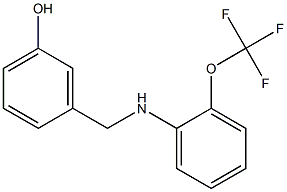 3-({[2-(trifluoromethoxy)phenyl]amino}methyl)phenol Struktur