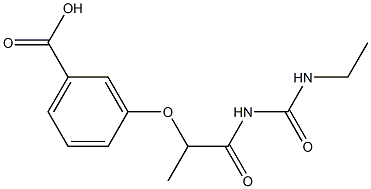 3-({1-[(ethylcarbamoyl)amino]-1-oxopropan-2-yl}oxy)benzoic acid Struktur