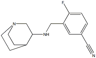 3-({1-azabicyclo[2.2.2]octan-3-ylamino}methyl)-4-fluorobenzonitrile Struktur