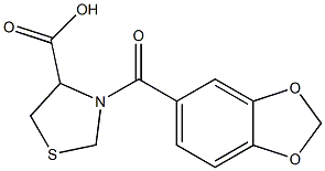 3-(1,3-benzodioxol-5-ylcarbonyl)-1,3-thiazolidine-4-carboxylic acid Struktur