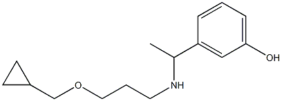 3-(1-{[3-(cyclopropylmethoxy)propyl]amino}ethyl)phenol Struktur