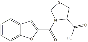 3-(1-benzofuran-2-ylcarbonyl)-1,3-thiazolidine-4-carboxylic acid Struktur