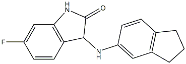 3-(2,3-dihydro-1H-inden-5-ylamino)-6-fluoro-2,3-dihydro-1H-indol-2-one Struktur