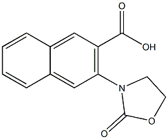 3-(2-oxo-1,3-oxazolidin-3-yl)naphthalene-2-carboxylic acid Struktur