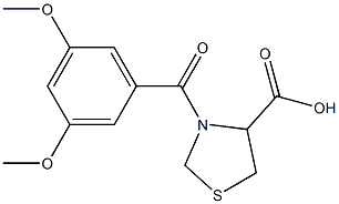 3-(3,5-dimethoxybenzoyl)-1,3-thiazolidine-4-carboxylic acid Struktur