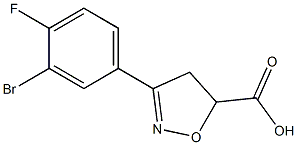 3-(3-bromo-4-fluorophenyl)-4,5-dihydro-1,2-oxazole-5-carboxylic acid Struktur