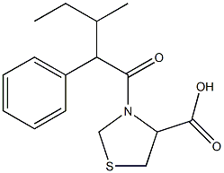 3-(3-methyl-2-phenylpentanoyl)-1,3-thiazolidine-4-carboxylic acid Struktur