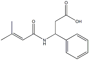 3-(3-methylbut-2-enamido)-3-phenylpropanoic acid Struktur