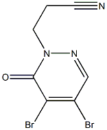 3-(4,5-dibromo-6-oxopyridazin-1(6H)-yl)propanenitrile Struktur