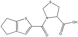 3-(5,6-dihydro-4H-cyclopenta[b]thien-2-ylcarbonyl)-1,3-thiazolidine-4-carboxylic acid Struktur