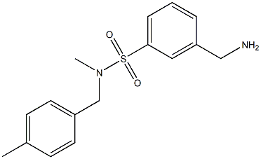 3-(aminomethyl)-N-methyl-N-[(4-methylphenyl)methyl]benzene-1-sulfonamide Struktur