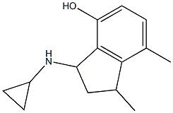 3-(cyclopropylamino)-1,7-dimethylindan-4-ol Struktur