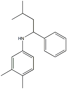 3,4-dimethyl-N-(3-methyl-1-phenylbutyl)aniline Struktur