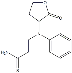 3-[(2-oxooxolan-3-yl)(phenyl)amino]propanethioamide Struktur