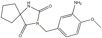 3-[(3-amino-4-methoxyphenyl)methyl]-1,3-diazaspiro[4.4]nonane-2,4-dione Struktur