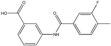 3-[(3-fluoro-4-methylbenzoyl)amino]benzoic acid Struktur