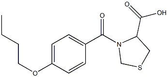 3-[(4-butoxyphenyl)carbonyl]-1,3-thiazolidine-4-carboxylic acid Struktur