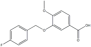 3-[(4-fluorophenyl)methoxy]-4-methoxybenzoic acid Struktur