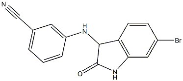 3-[(6-bromo-2-oxo-2,3-dihydro-1H-indol-3-yl)amino]benzonitrile Struktur