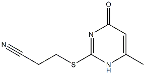 3-[(6-methyl-4-oxo-1,4-dihydropyrimidin-2-yl)sulfanyl]propanenitrile Struktur