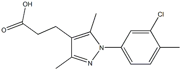 3-[1-(3-chloro-4-methylphenyl)-3,5-dimethyl-1H-pyrazol-4-yl]propanoic acid Struktur