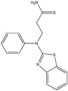 3-[1,3-benzothiazol-2-yl(phenyl)amino]propanethioamide Struktur